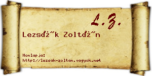 Lezsák Zoltán névjegykártya